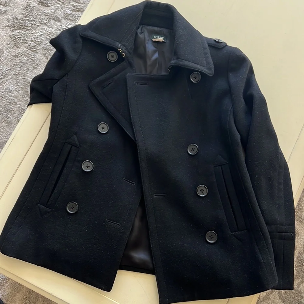 J. Crew Women's black pea Coat - Picture 4 of 4